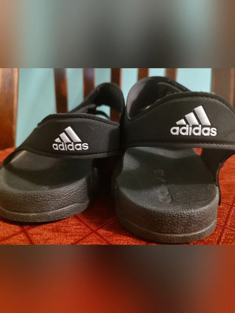 Kids Adidas Lightweight Sandals Black US Size 5 Strap Open Toe